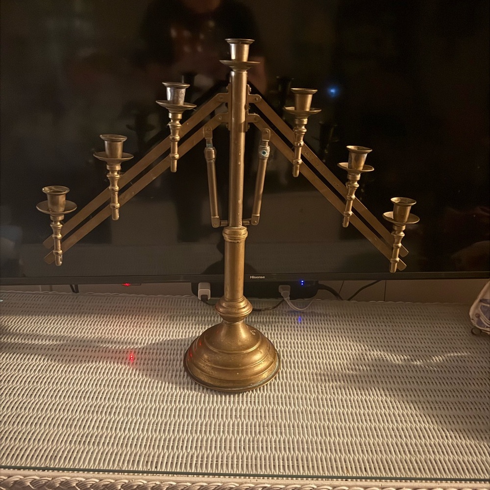 Masonic Lodge Solid Brass 7 Candle Holder Patented Nov. 2 1887. Vintage.